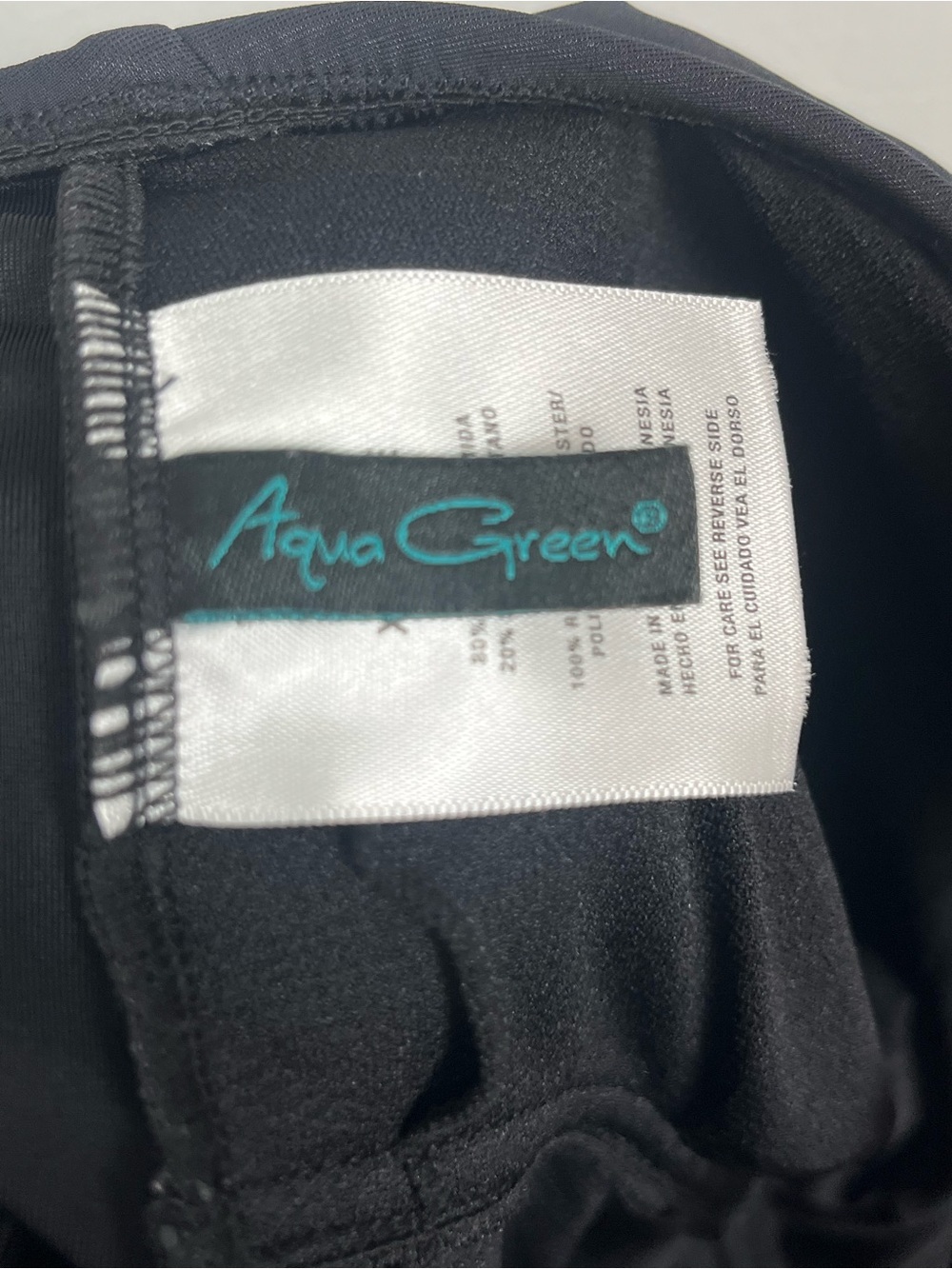Aqua Green black modest 1 pc. full coverage swimsuit, size XL. - Picture 7 of 9